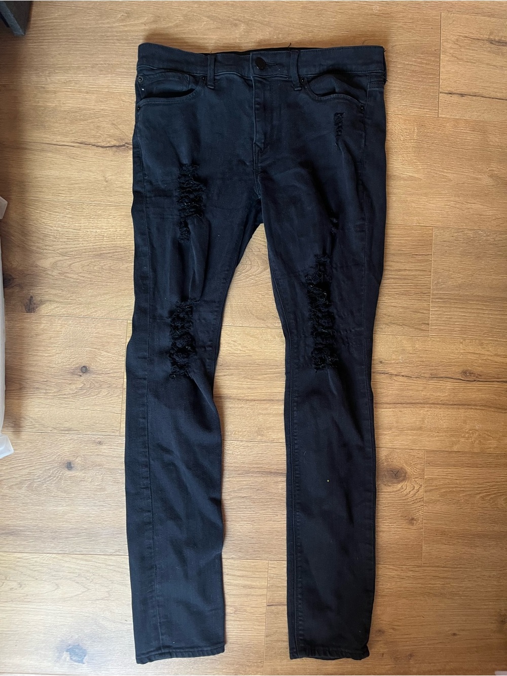 Express Distressed Skinny Jeans